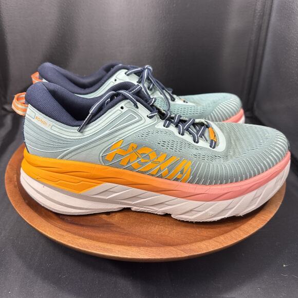 Hoka One One Bondi 7 Sneakers Women's Size 9 Blue Mesh Athletic Shoes - Picture 1 of 7
